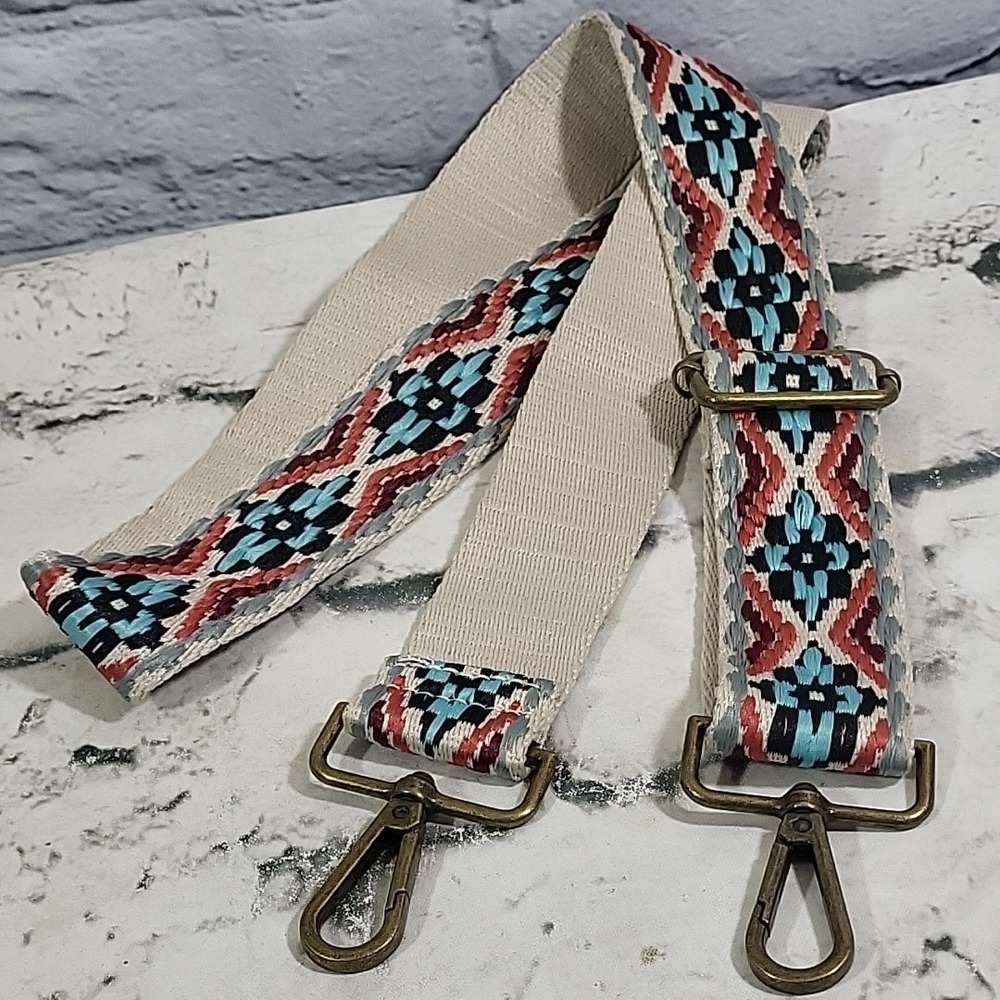 Vintage Southwest Aztec Embroidered‎ Replacement Strap For Crossbody Bag 40"